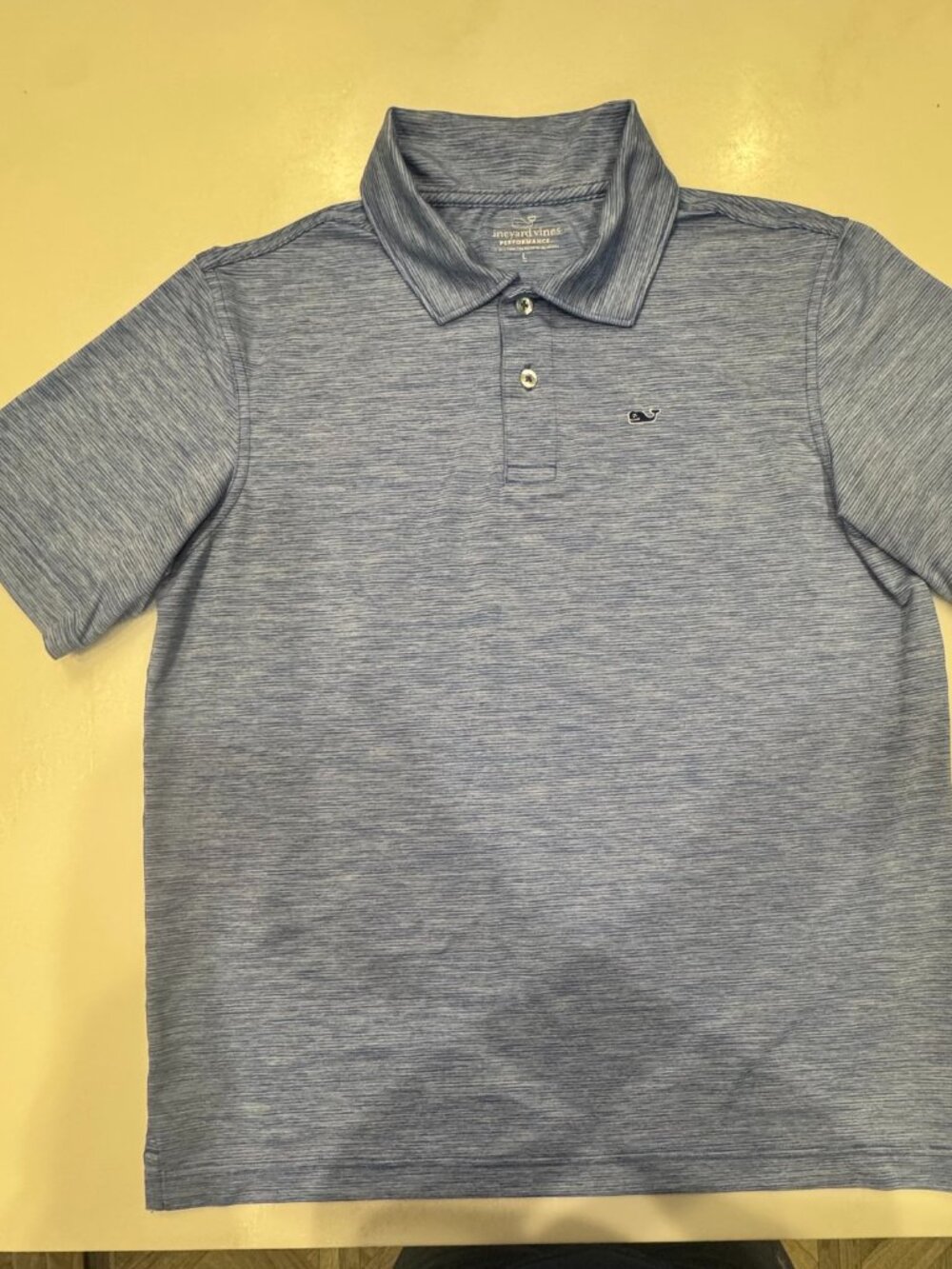 Vineyard Vines Boys Large 16 Performance Polo Blue Heathered Golf Shirt